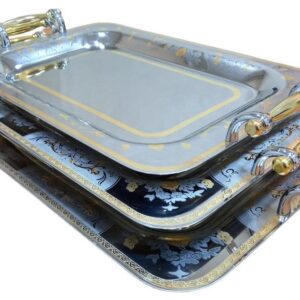 صوانى التقديم الفاخرة من الاستانلس استيل 10/18وذهب عيار 24