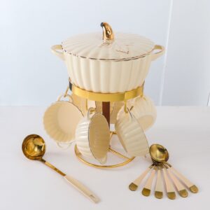 طقم شوربه علي حامل 16 قطعه