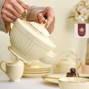 Alternative view of طقم شاي و جاتوه 24 قطعه بلونه الكريمى المتميز 💛