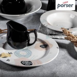 Alternative view of طقم عشاء  45 قطعة مدور، ماركة بورسر التركية، خامه ستون وير