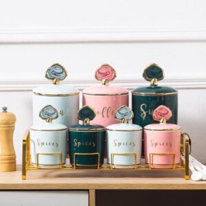 Alternative view of طقم توابل بورسلين ١١ ق على حامل مودرن