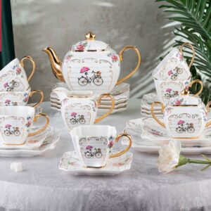 طقم شاي وجاتوه مربع 24ق نيو كلاسيك