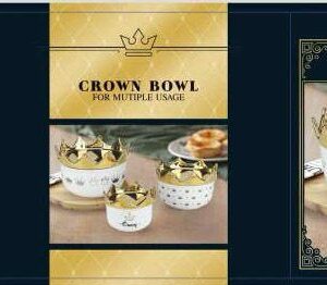 طقم تلاجه بورسلين بغطاء تاج ذهبي SH