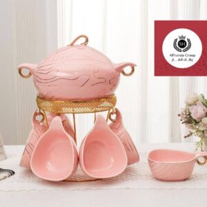 طقم مج شوربه بالكاسه  9 ق جديد