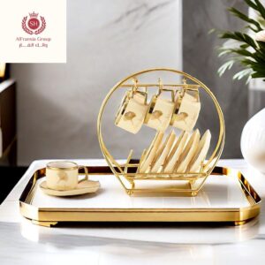 طقم قهوة13ق علي حامل جولد